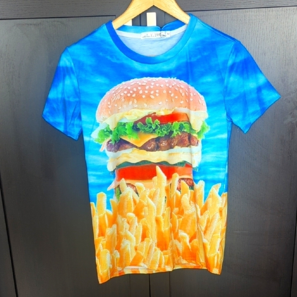 Women's Burger & Fries T-shirt - Size M NWT